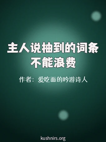 主人说抽到的词条不能浪费