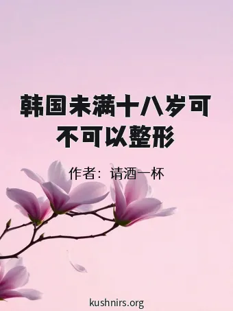 韩国未满十八岁可不可以整形